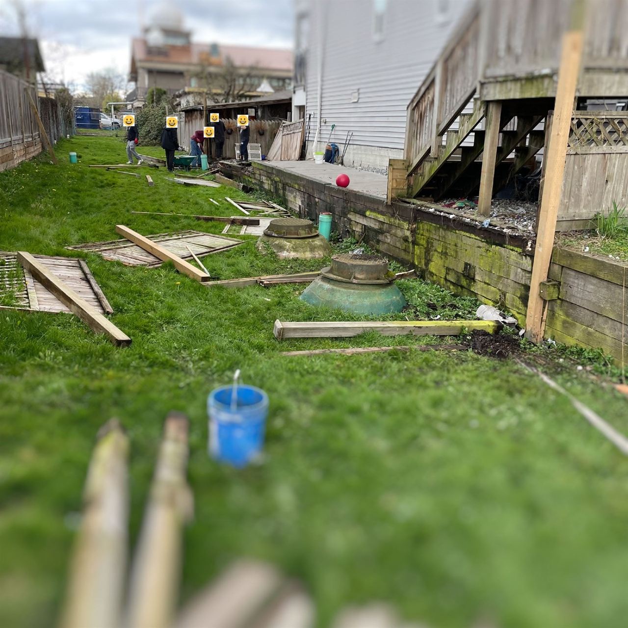 Old fence panels removed and cleared from a backyard before new install