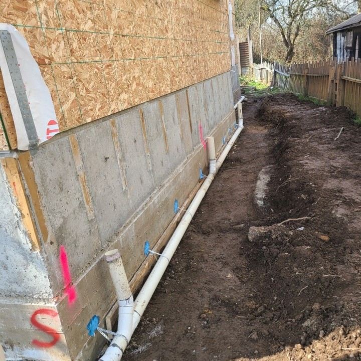 Storm drainage installation in progress